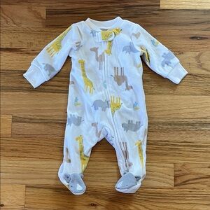 Zoo animals fleece footie onesie